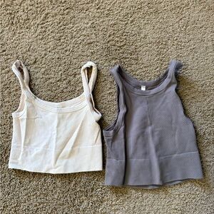 Set of Two Ribbed Tank Tops